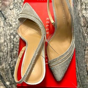 Silver sparkly heels